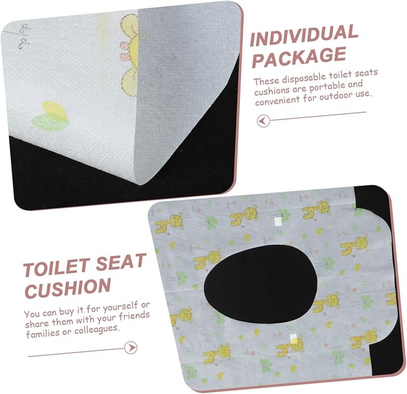 أغطية مقاعد المرحاض القابلة للتصرف 10 قطع مقاومة للماء سميكة إضافية وسادات سفر محمولة - Image 2